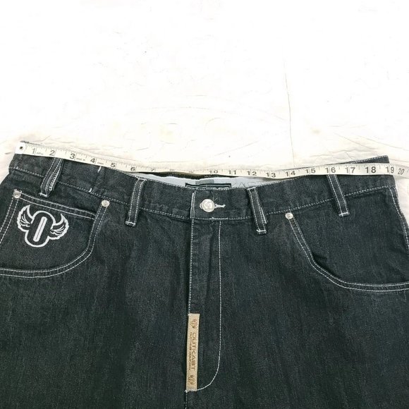 Outkast Clothing Co Denim Jean Cargo Shorts Mens Measure 38 Black - Picture 4 of 10